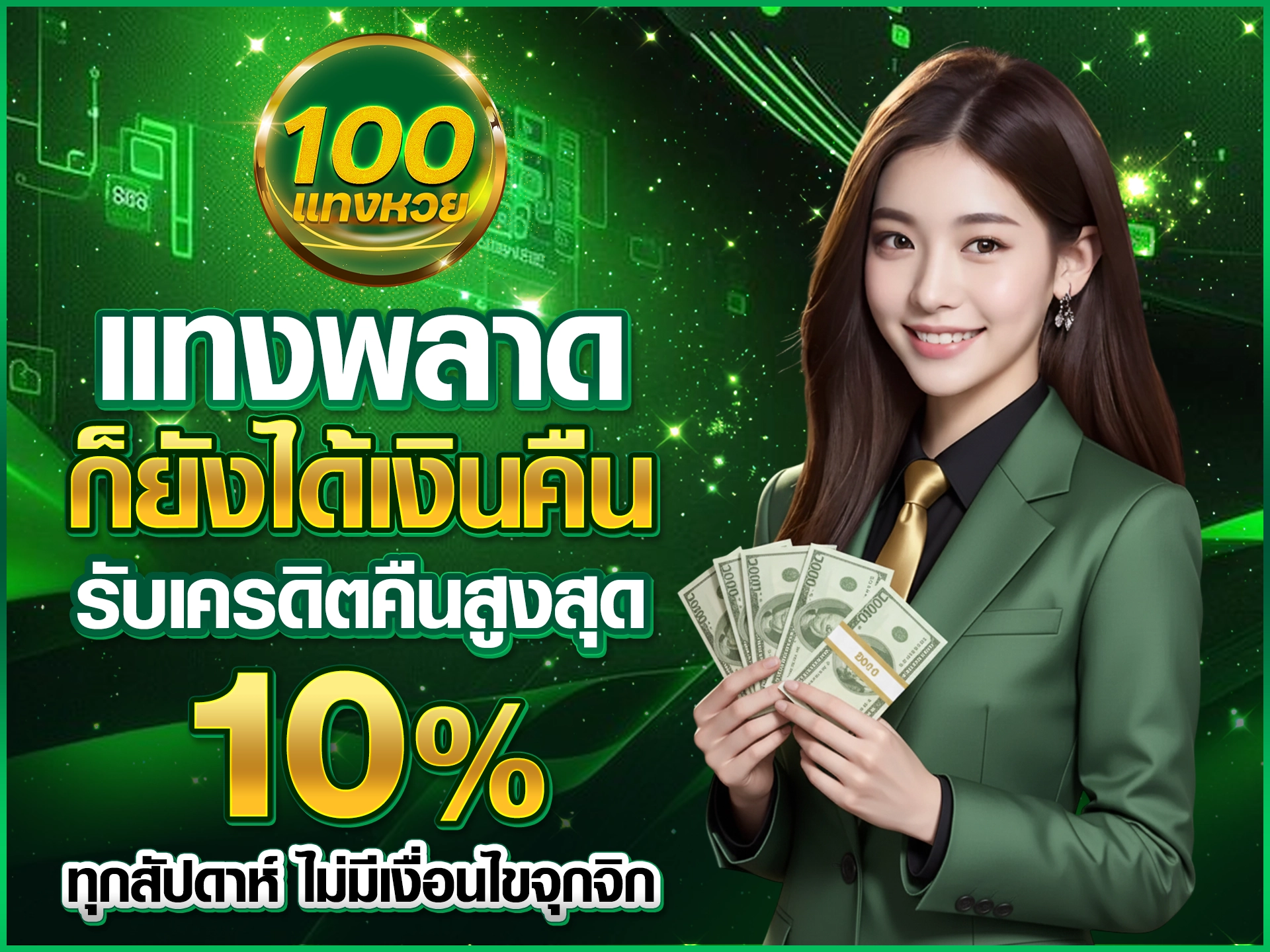 แทงพลาด ก็ยังได้เงินคืน รับเครดิตคืนสูงสุด 10% ทุกสัปดาห์ ไม่มีเงื่อนไขจุกจิก